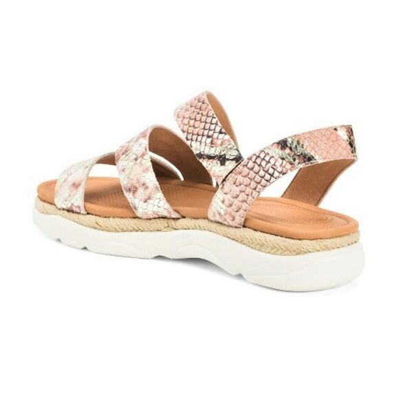 New! Corso Como Women's Snakeskin Embossed Leather Espadrille Sandals - Picture 3 of 7